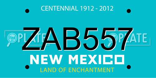 ZAB557 New Mexico License Plate