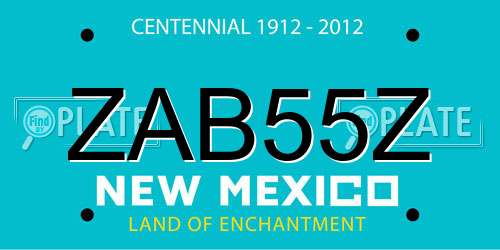 ZAB55Z New Mexico License Plate