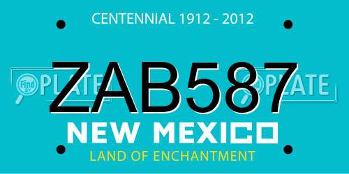 ZAB587 New Mexico License Plate