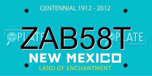 ZAB58T New Mexico License Plate