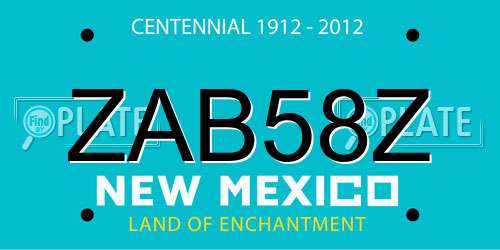 ZAB58Z New Mexico License Plate