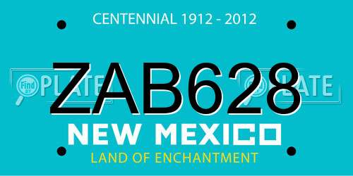 ZAB628 New Mexico License Plate