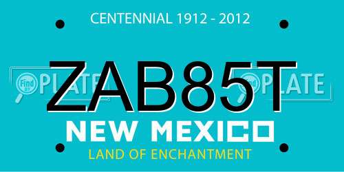 ZAB85T New Mexico License Plate