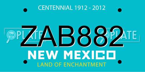 ZAB882 New Mexico License Plate