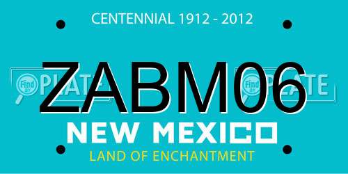 ZABM06 New Mexico License Plate