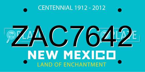 ZAC7642 New Mexico License Plate