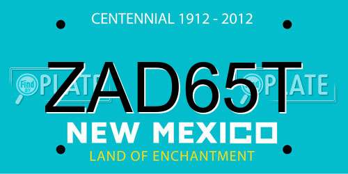 ZAD65T New Mexico License Plate