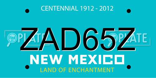 ZAD65Z New Mexico License Plate