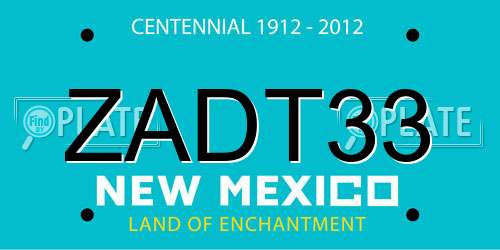 ZADT33 New Mexico License Plate