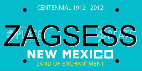 ZAGSESS New Mexico License Plate