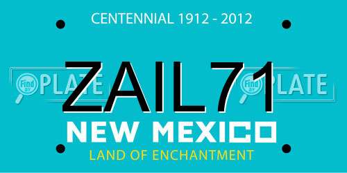 ZAIL71 New Mexico License Plate