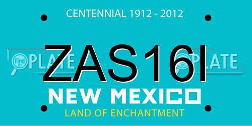 ZAS16I New Mexico License Plate