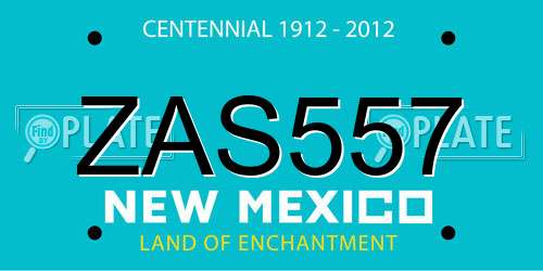 ZAS557 New Mexico License Plate
