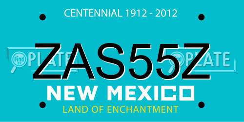 ZAS55Z New Mexico License Plate