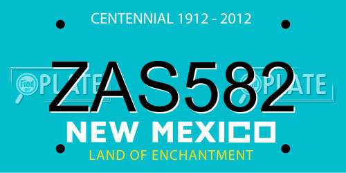 ZAS582 New Mexico License Plate