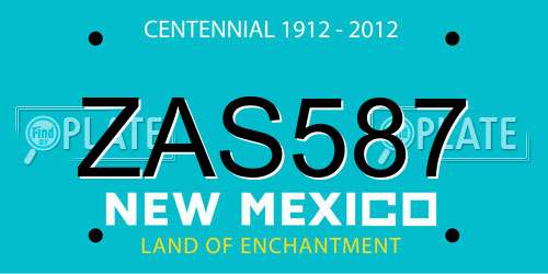 ZAS587 New Mexico License Plate