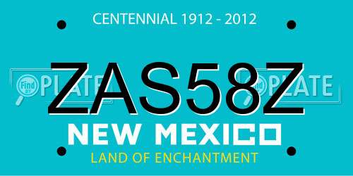 ZAS58Z New Mexico License Plate