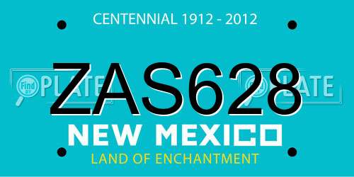 ZAS628 New Mexico License Plate