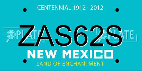 ZAS62S New Mexico License Plate