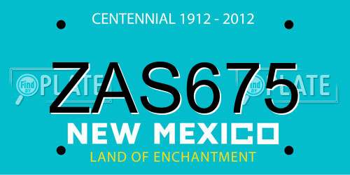 ZAS675 New Mexico License Plate
