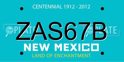 ZAS67B New Mexico License Plate