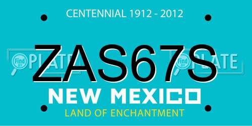 ZAS67S New Mexico License Plate