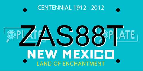 ZAS88T New Mexico License Plate