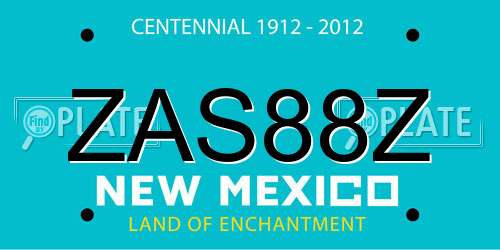 ZAS88Z New Mexico License Plate