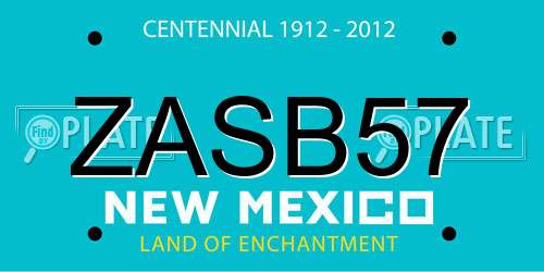 ZASB57 New Mexico License Plate