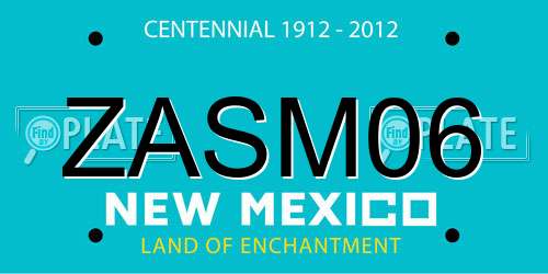 ZASM06 New Mexico License Plate