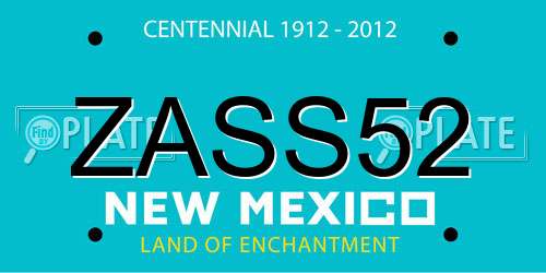 ZASS52 New Mexico License Plate