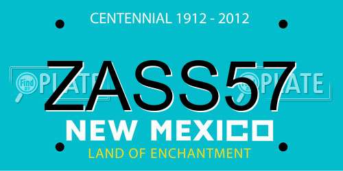 ZASS57 New Mexico License Plate