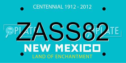 ZASS82 New Mexico License Plate
