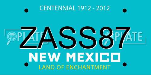 ZASS87 New Mexico License Plate