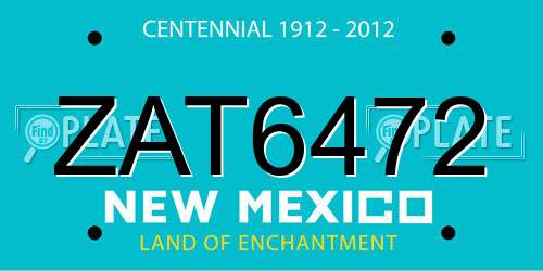 ZAT6472 New Mexico License Plate