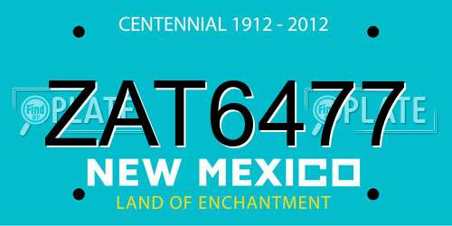 ZAT6477 New Mexico License Plate