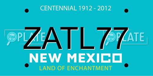 ZATL77 New Mexico License Plate