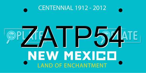 ZATP54 New Mexico License Plate
