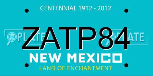 ZATP84 New Mexico License Plate
