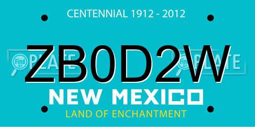 ZB0D2W New Mexico License Plate