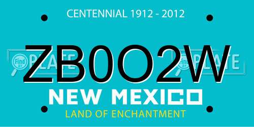 ZB0O2W New Mexico License Plate