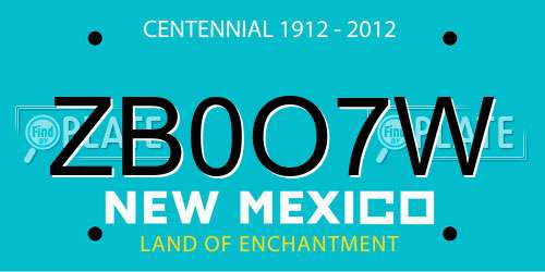 ZB0O7W New Mexico License Plate