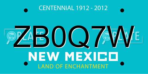 ZB0Q7W New Mexico License Plate