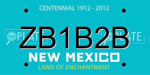 ZB1B2B New Mexico License Plate