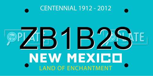 ZB1B2S New Mexico License Plate