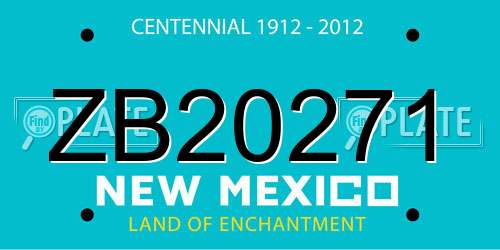 ZB20271 New Mexico License Plate