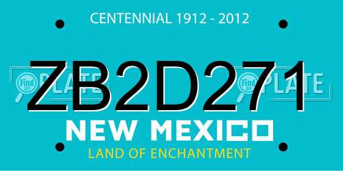 ZB2D271 New Mexico License Plate