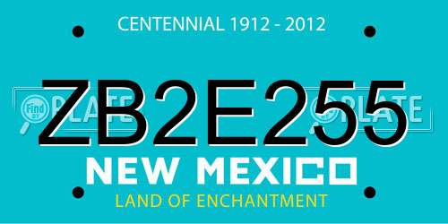 ZB2E255 New Mexico License Plate