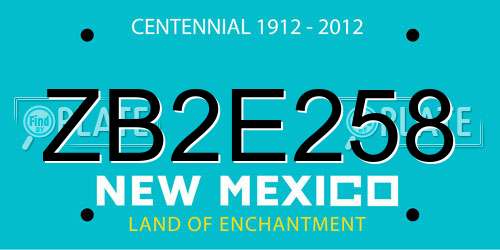 ZB2E258 New Mexico License Plate