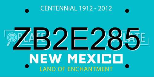 ZB2E285 New Mexico License Plate